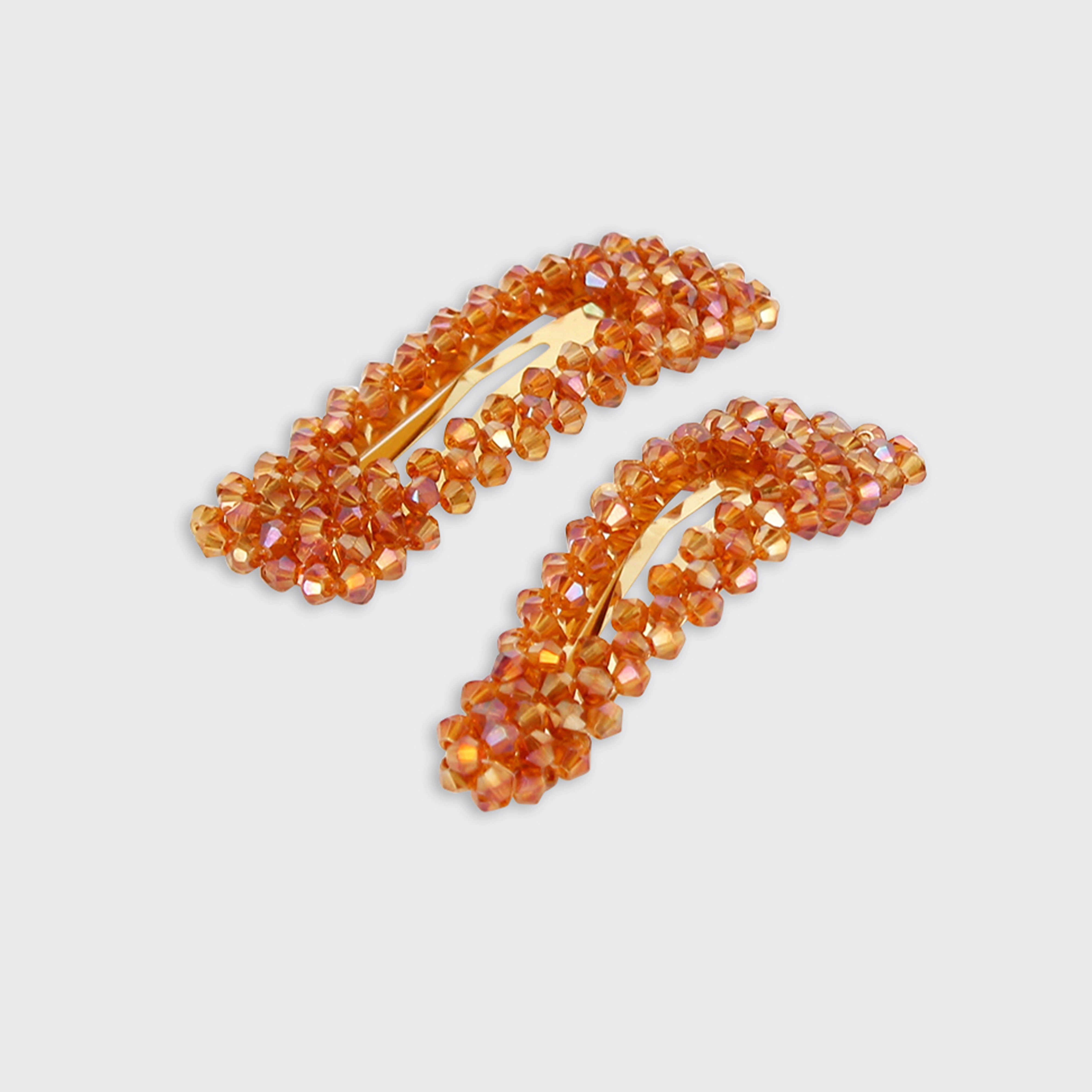 Sparkly Rust Set of 2 Hair Clips - Millie Mae