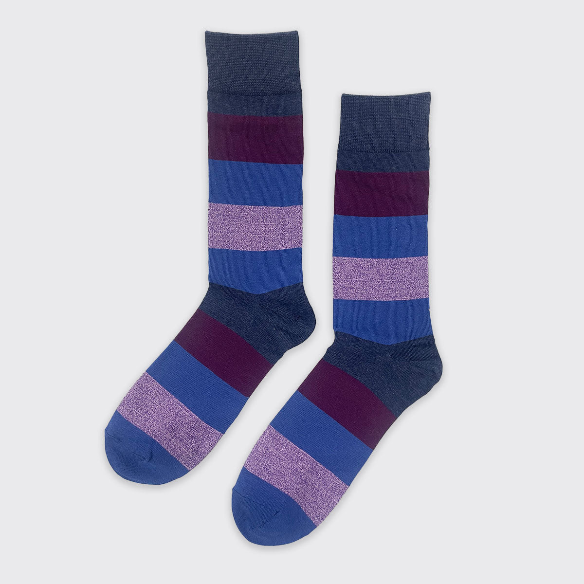 Men's Navy/Burgundy Striped Socks - Hector / Millie Mae