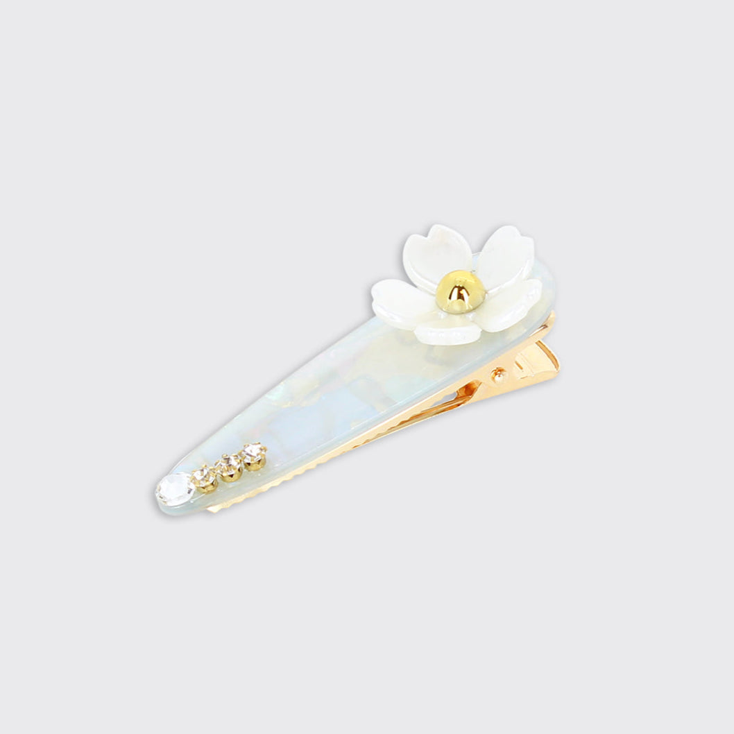Lustre Green Flower Hair Clip - Millie Mae