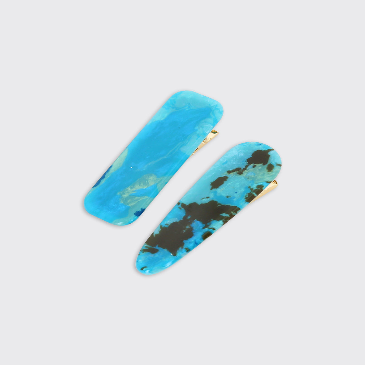 Athena Mineral Blue Set of 2 Hair Clips - Millie Mae