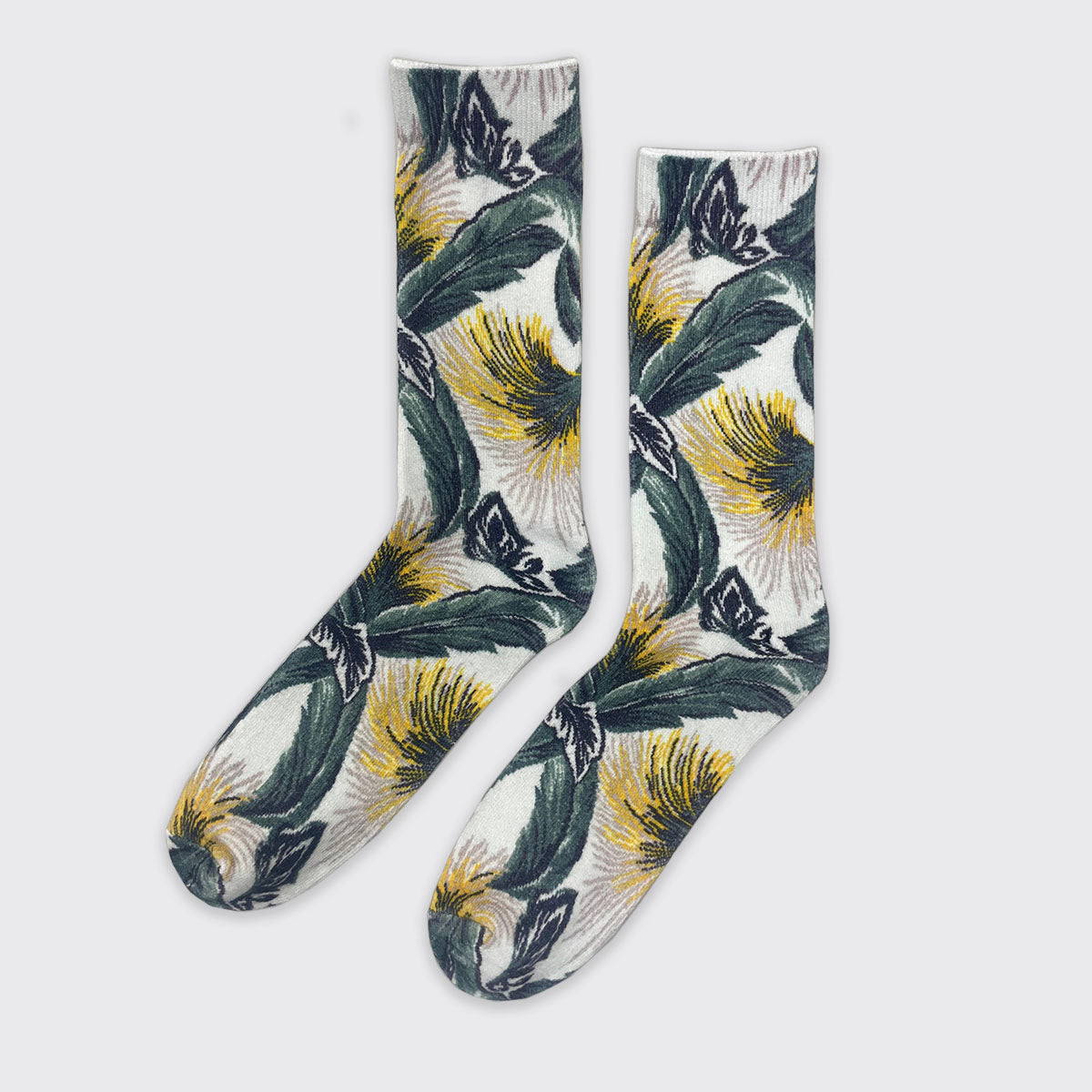 Botanic Bloom Green/Yellow Socks - Millie Mae