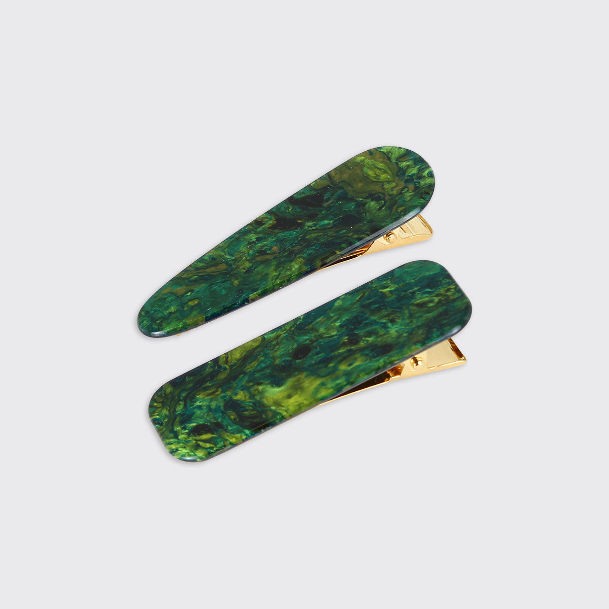 Athena Green Set of 2 Hair Clips - Millie Mae