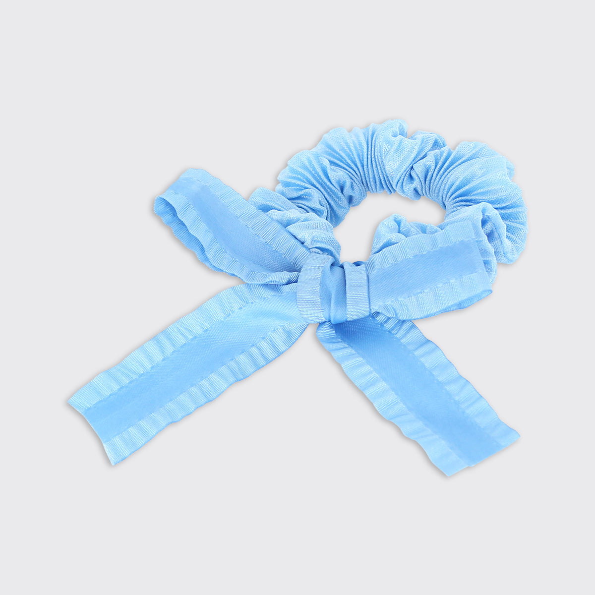 Blue Scrunchie with Bow - Millie Mae