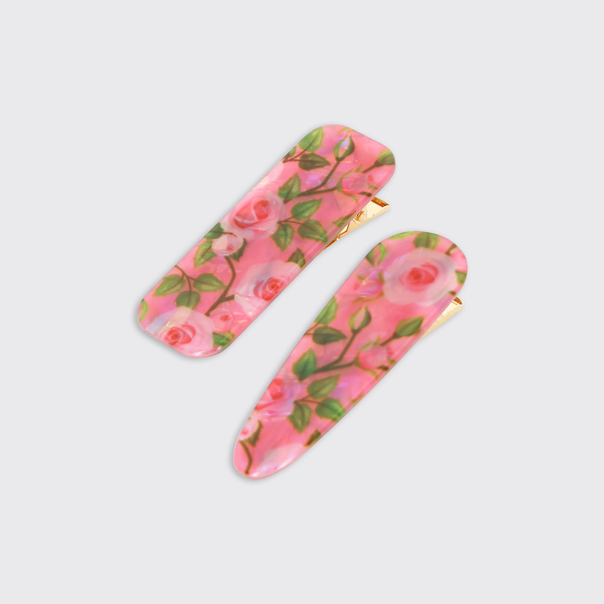 Rose Pink Lustre Set of 2 Hair Clips - Millie Mae
