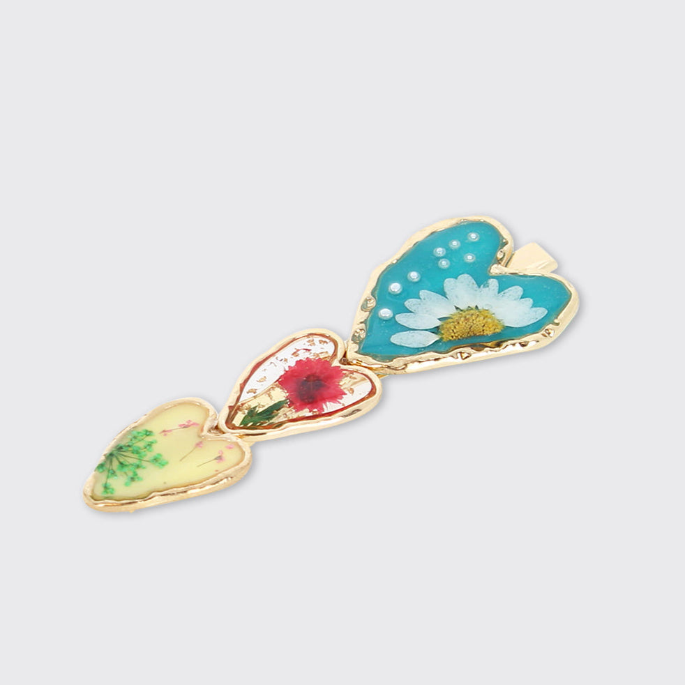 Blue Pressed Flower Hair Clip - Millie Mae