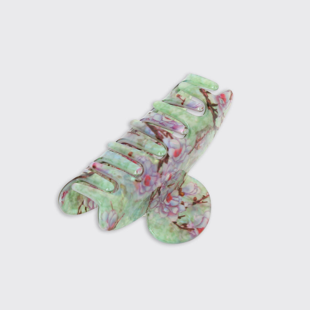 Lustre Green Cherry Blossom Claw Clip - Millie Mae