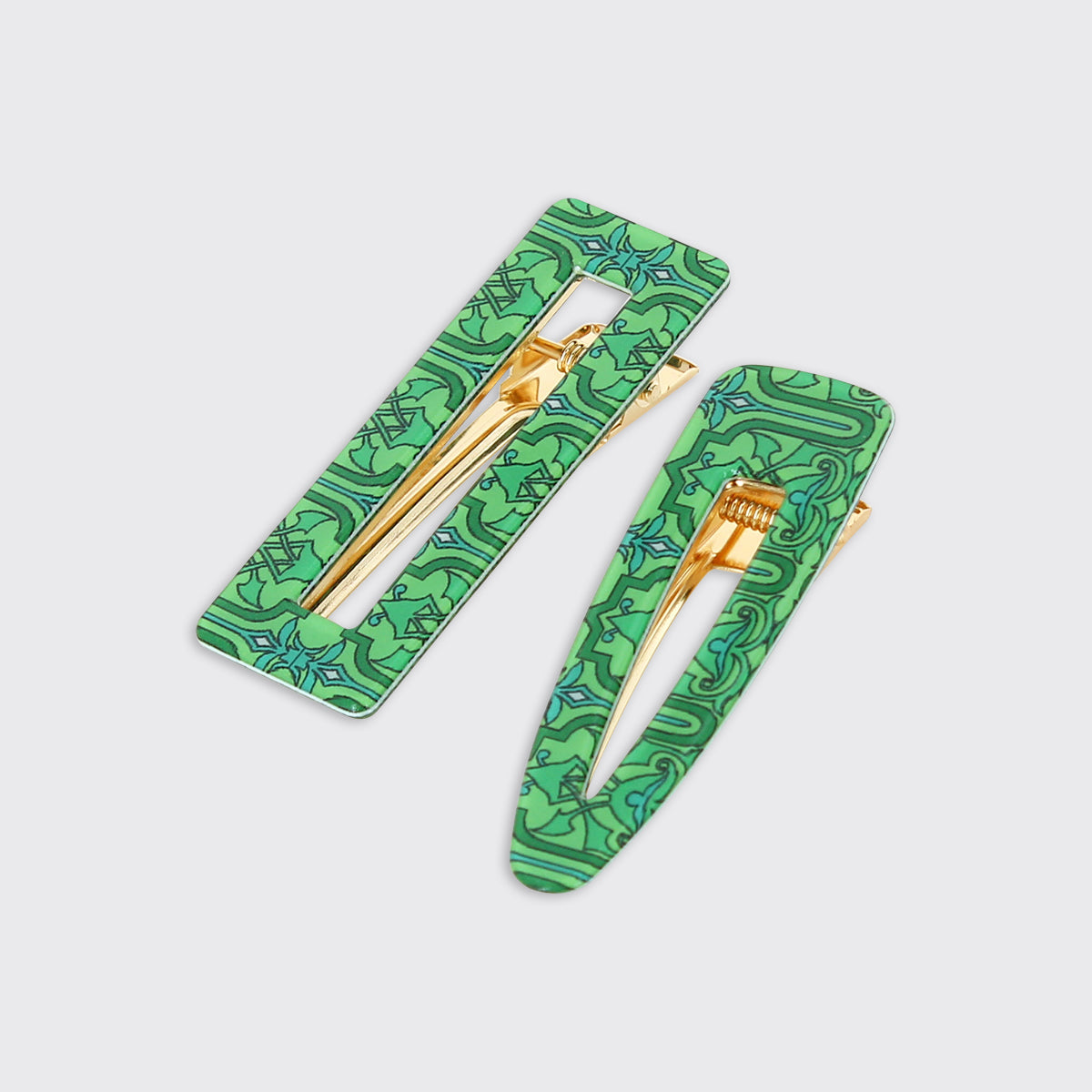 Clarice Green Set of 2 Hair Clips - Millie Mae