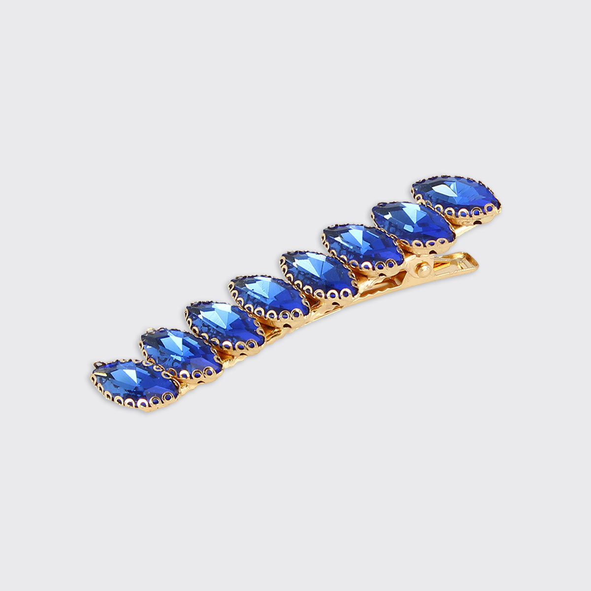 Sapphire Blue Teardrop Jewelled Hair Clip - Millie Mae