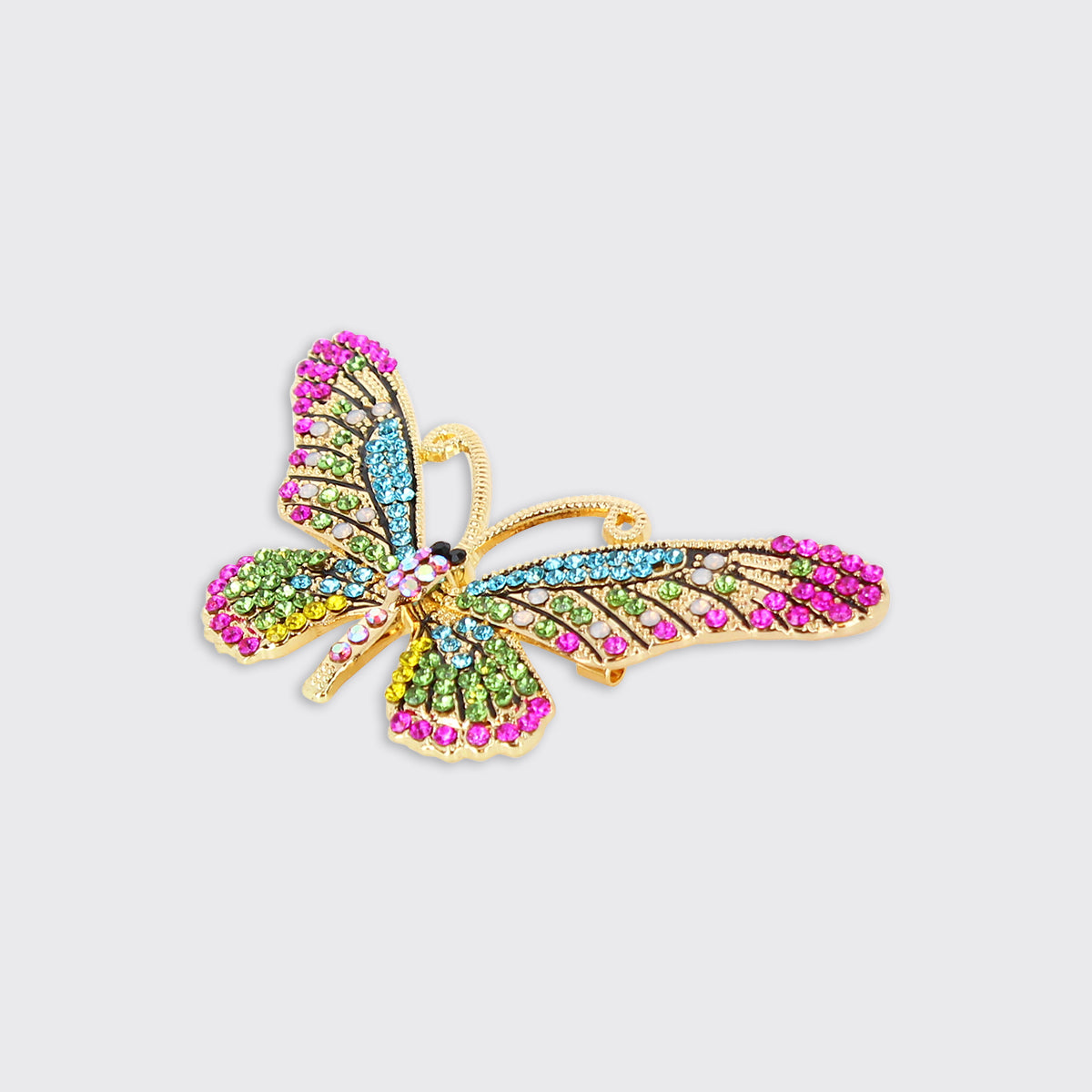 Turquoise, Green and Pink Butterfly Brooch - Millie Mae