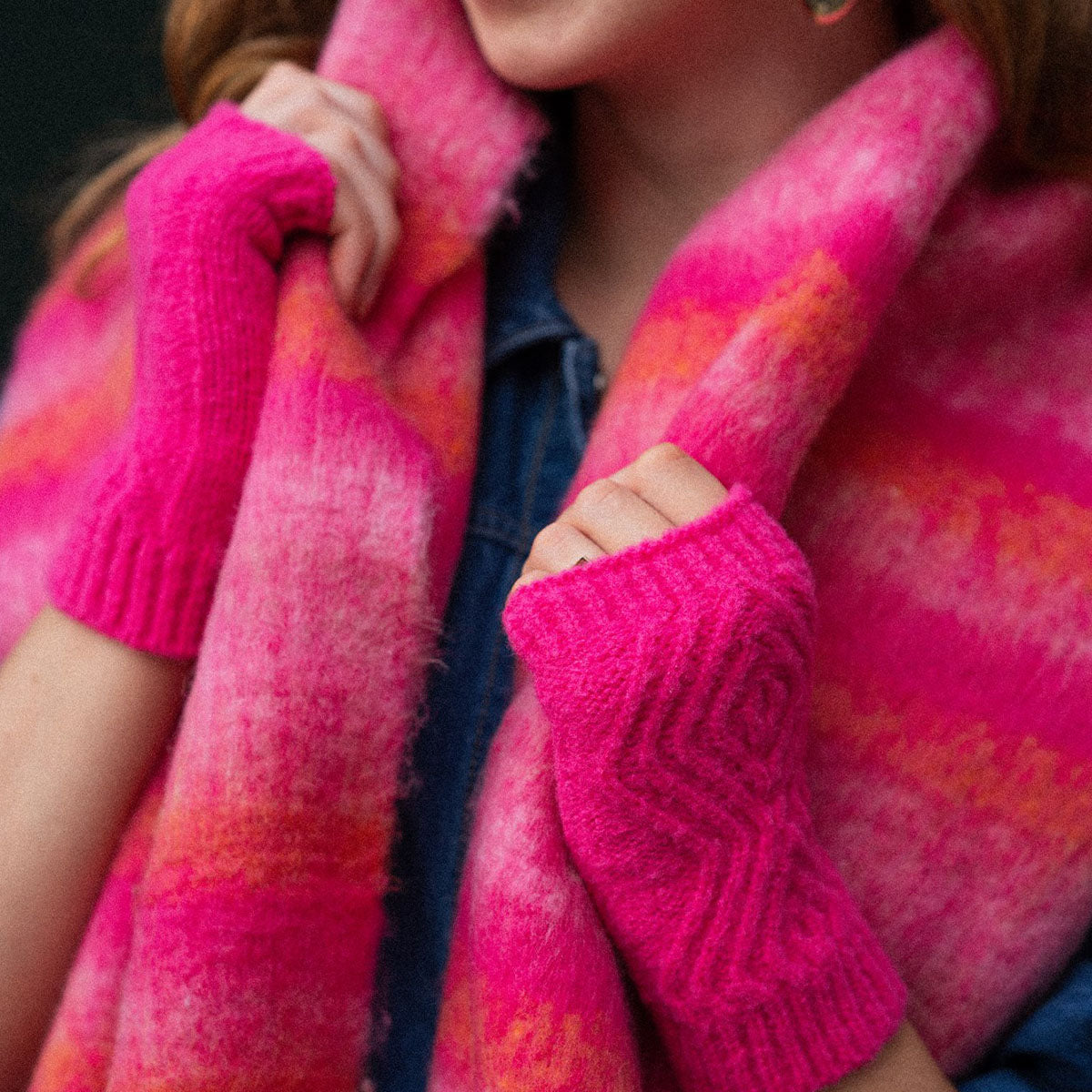 Women's Pink Scarf, Zoe Pink Blanket Scarf - Millie Mae