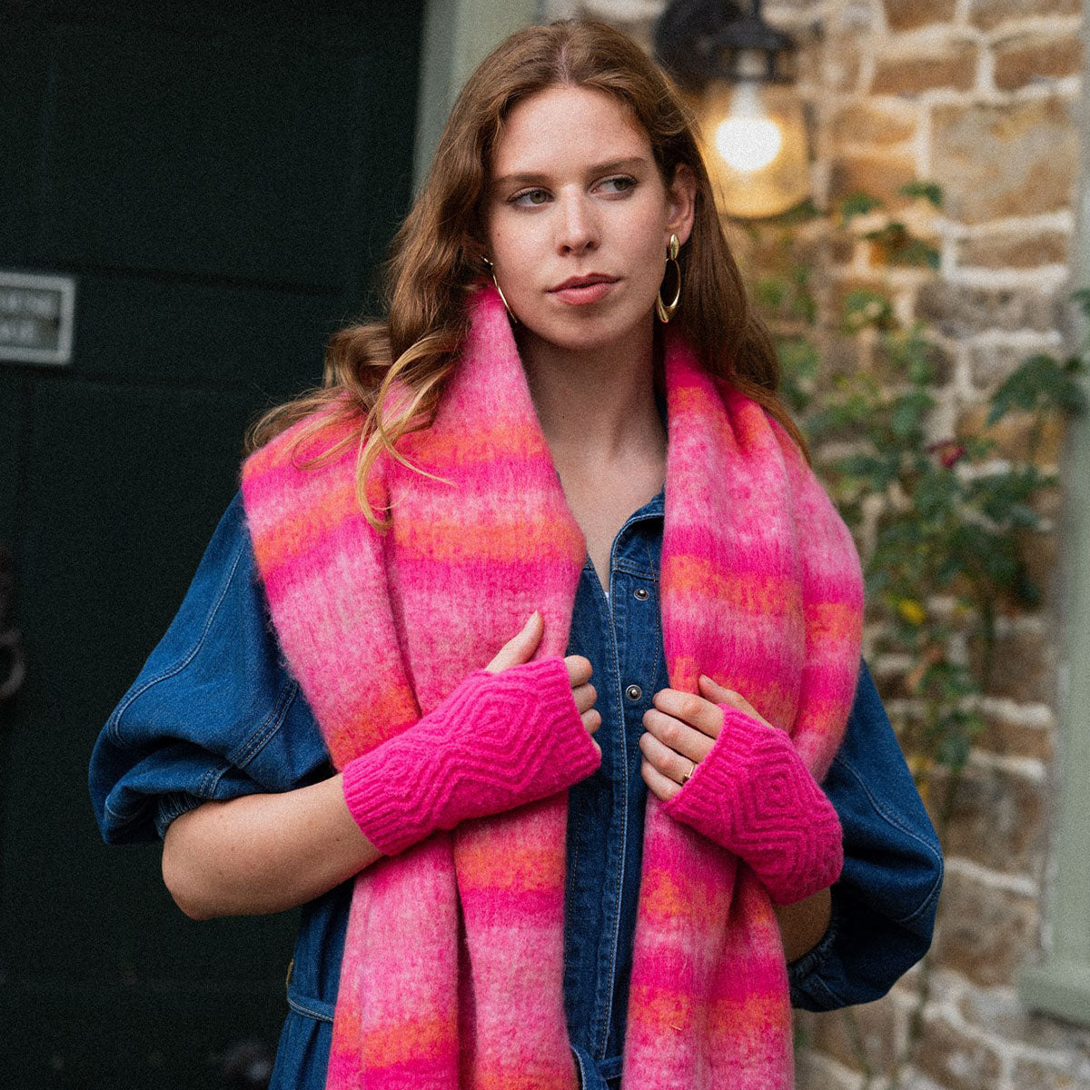 Women's Pink Scarf, Zoe Pink Blanket Scarf - Millie Mae