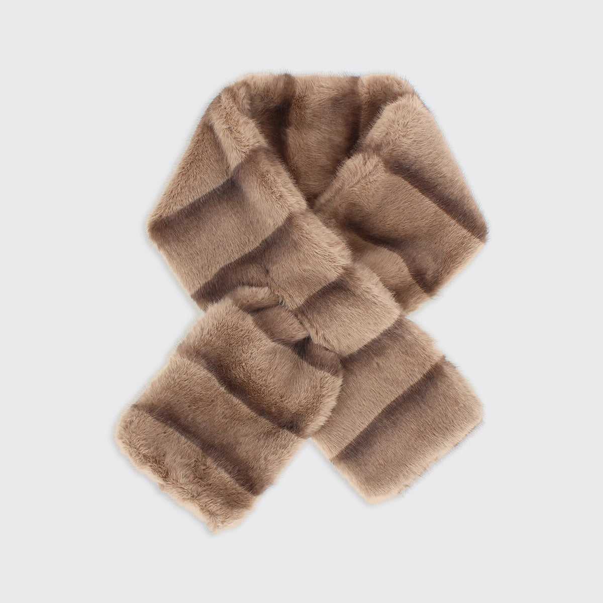 Bridgette Faux Fur Push Through Scarf - Toffee – Millie Mae