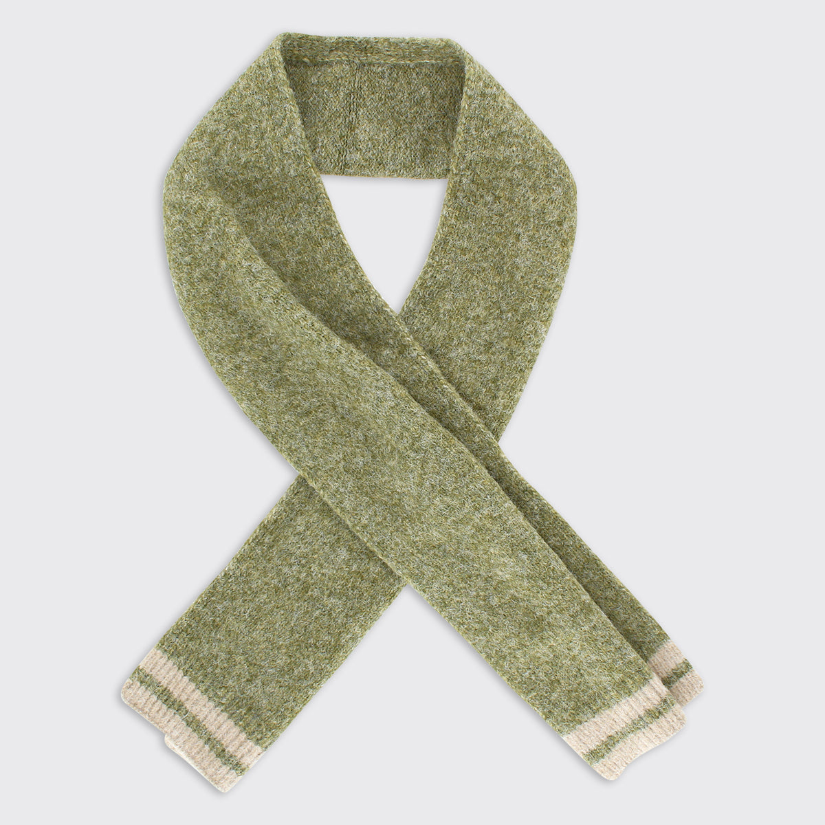 Men's Wool Blend Scarf - Moss Green / Cream – Millie Mae