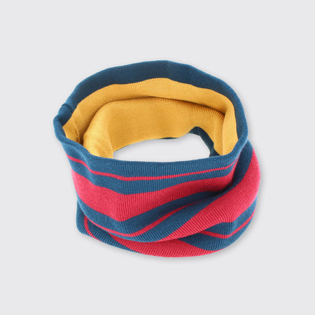 Men's Striped Snood - Navy/Red