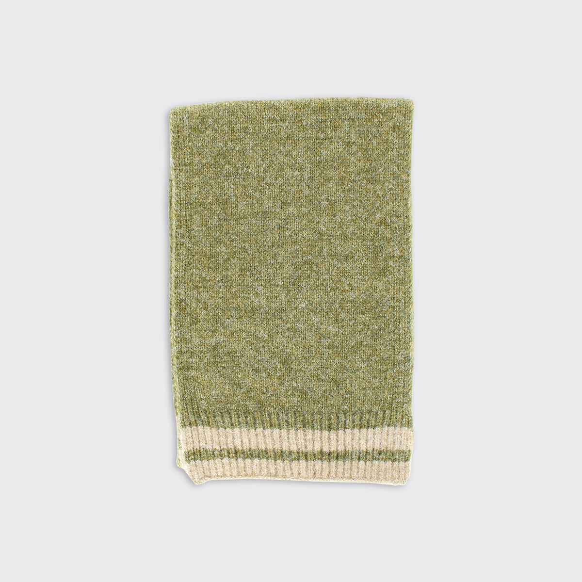 Men's Wool Blend Scarf - Moss Green / Cream – Millie Mae